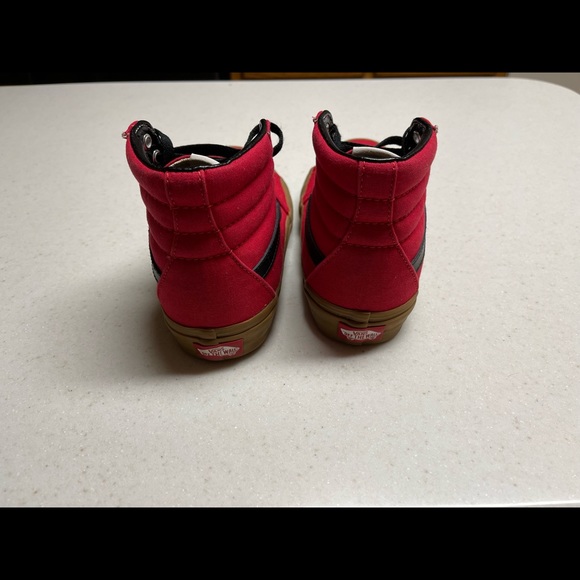Vans Old School Sk8-Hi Red Canvas Customs size US Mens 5.5 - Picture 5 of 5